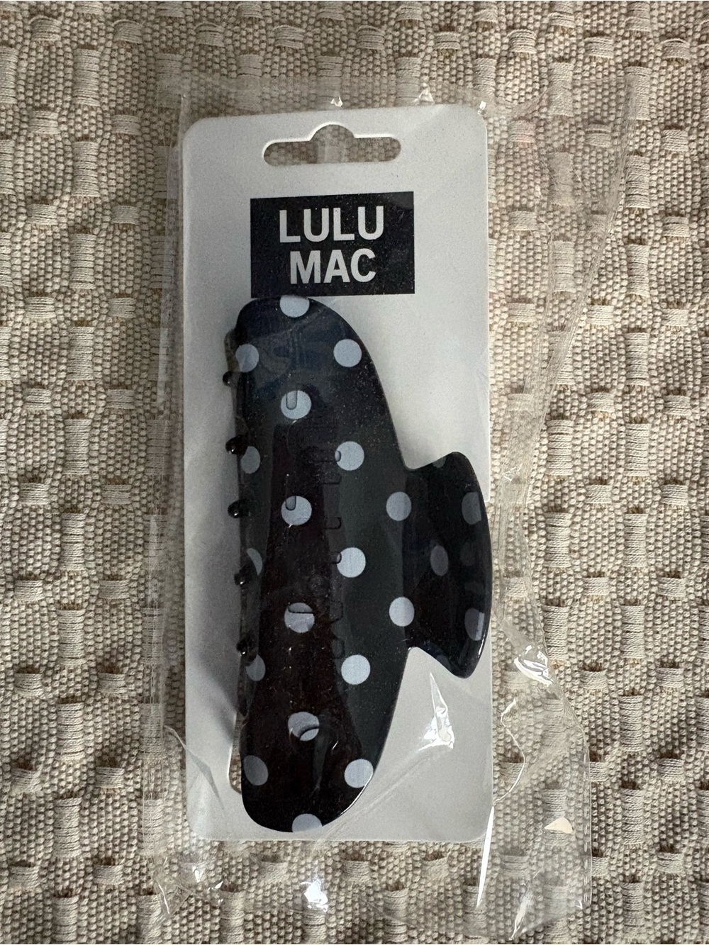 Lulu Mac Black Polka Dot Hair Claw Clip